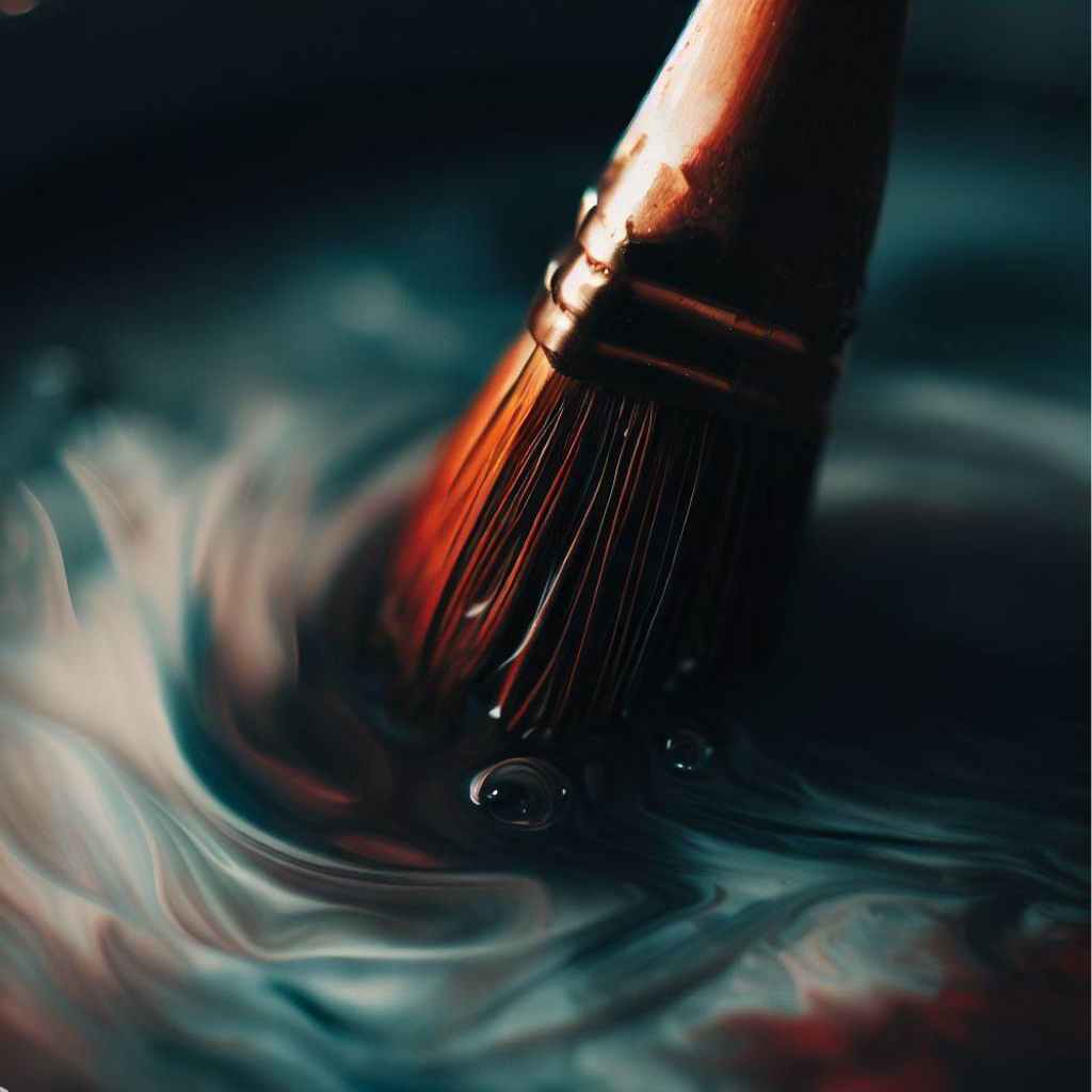 Reference image for Swirling the brush into brush cleaning solution