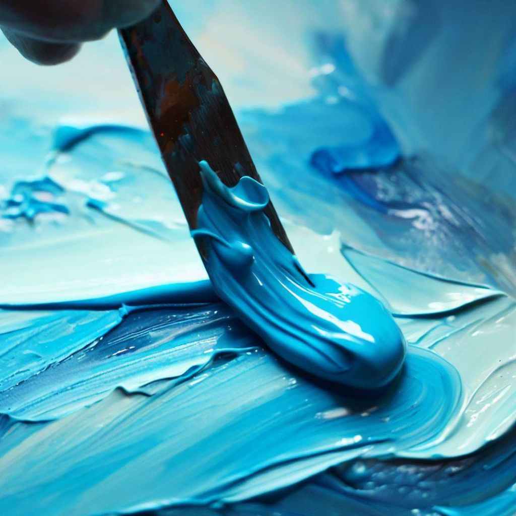 Reference picture of Mixing the water with a palette knife