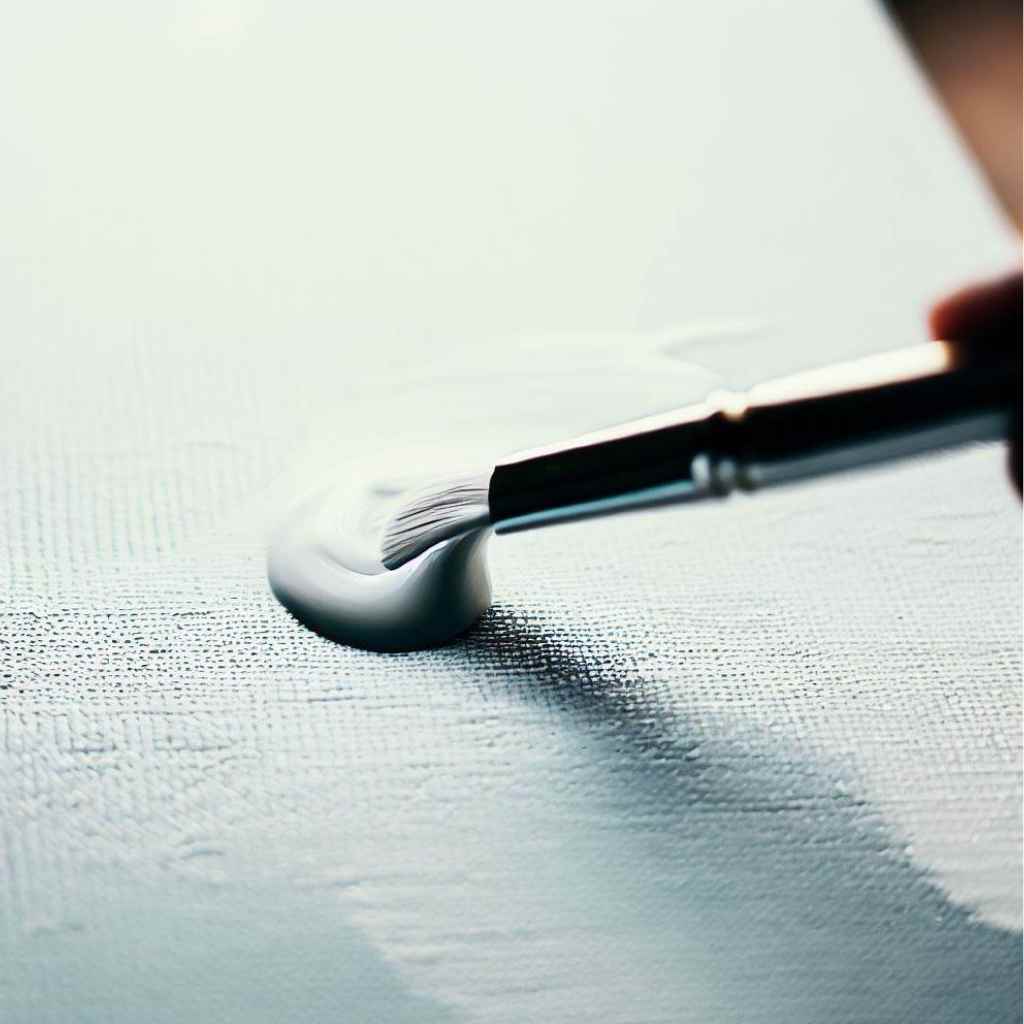 Reference image for Applying white paint on canvas