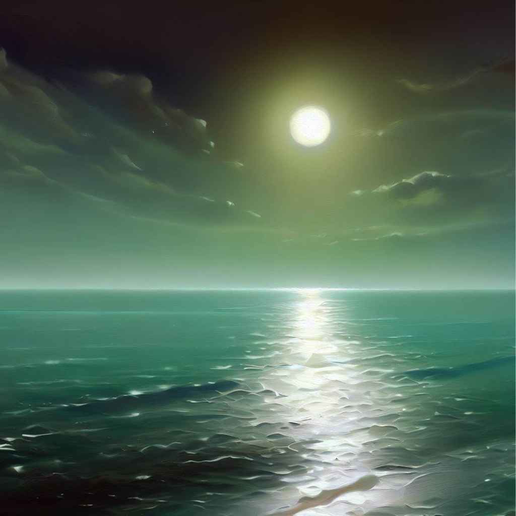 Reference image for viridian painting, Night sea